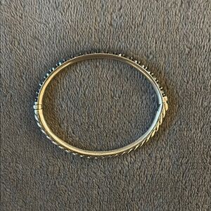 David Yurman Silver Cable Bangle Bracelet with Hematite! 100% Authentic!